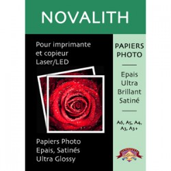 Papier Laser Blanc Nacré 250g/m2<br>Format : A4 (100 feuilles), Novalith :  papier photo numérique, achat papier photo, comparatif papier photo